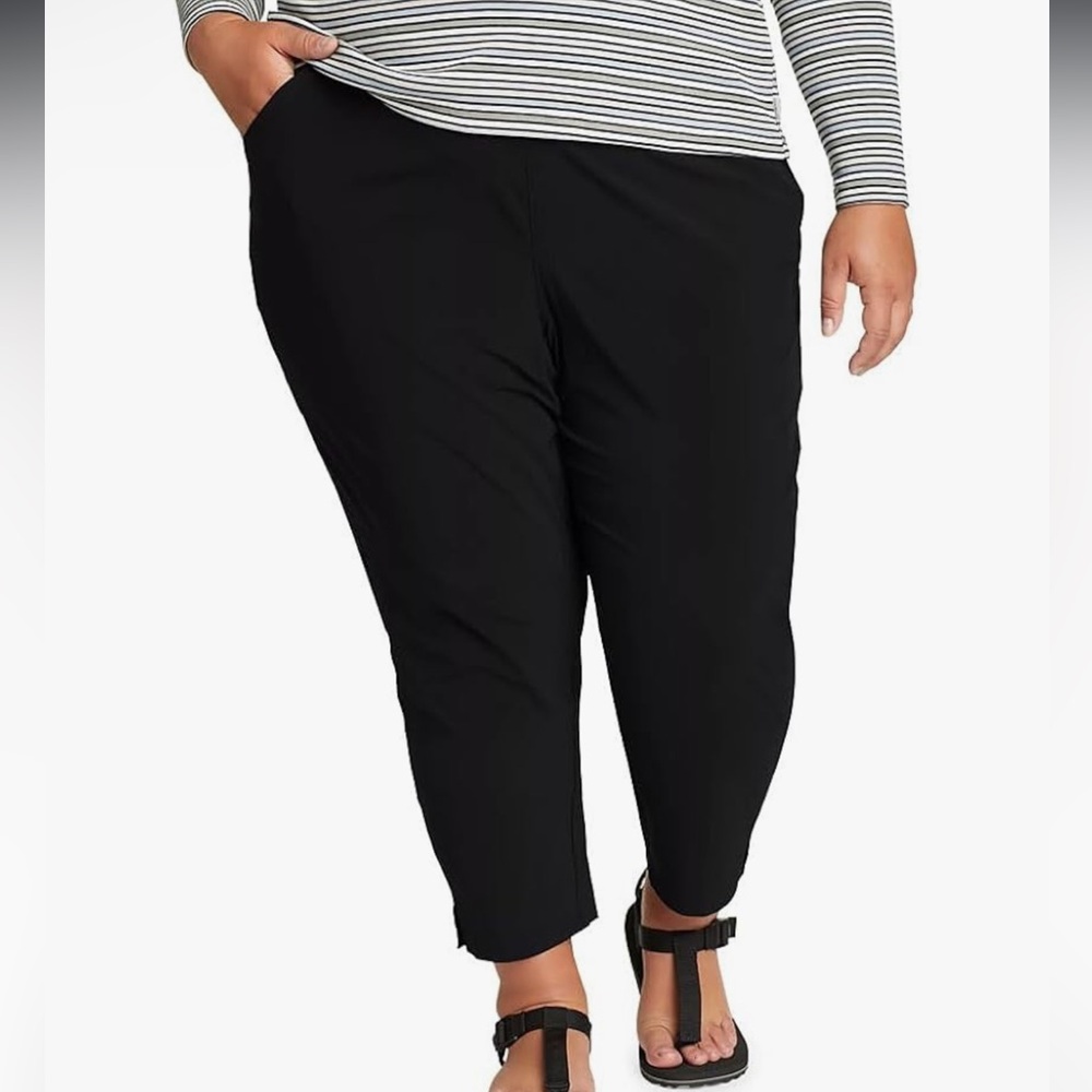 Eddie Bauer Black Departure Athletic Ankle Pants 2X Tall